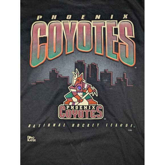 Vintage Phoenix Coyotes Hockey T Shirt Medium Pro Player Dead Stock NWT NEW 90's - Picture 6 of 13